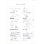 Manchester City 1994/5 signed A4 sheet. Signed by 22. Including Richard Edghill, Steve Lomas, Uwe