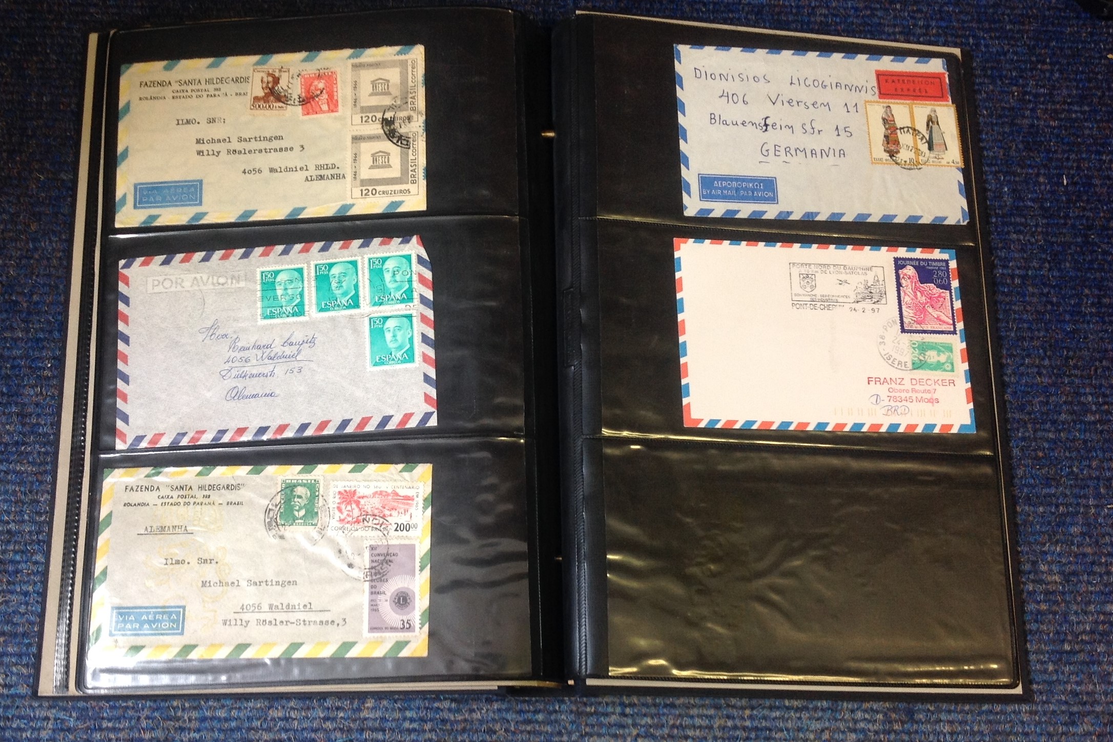 Postal collection. Contains 53 items. Including airmails with handwritten addresses, typed - Image 4 of 4