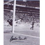 World Cup 1970 Gordon Banks. 10x8 signed photo making his famous save in the 1970 World Cup. Good
