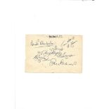 Fulham FC 1955/6 signature piece. Signed by 8 including Trevor Chamberlain, Arthur Stevens,