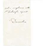 Duke of Devonshire 1862 signature piece. Good Condition. All signed pieces come with a Certificate