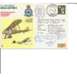 Great War 7 sqn unidentified pilot 1918 signed 7 sqn RAF cover. Good Condition. All signed pieces