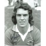 Joe Jordan signed 10x8 b/w photo pictured in Manchester United Kit. Good Condition. All signed