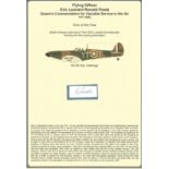 Flying Officer Eric Leonard Ronald Poole Queen's Commendation signature piece. WW2 RAF Battle of