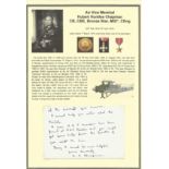 Air Vice Marshal Hubert Huntlea Chapman CB CBE Bronze Star MiD* CEng MIEE signed handwritten letter.