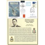 Squadron Leader Henry Collingham "Harry" Baker signed Malta GC FDC PM 11thSept 1990. WW2 RAF