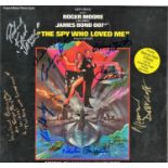 James Bond The Spy Who Loved Me Album picture sleeve signed by Roger Moore, Richard Kiel, Barbara