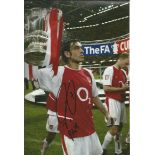 Robert Pires Signed Arsenal Fa Cup 8x12 Photo. Good Condition. All signed pieces come with a