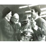 Ron Yeats signed 8x10 b/w photo pictured receiving the F.A Cup from the Queen while playing for