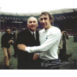 Martin Chivers signed 8x10 colour photo pictured with Bill Nicholson. Good Condition. All signed