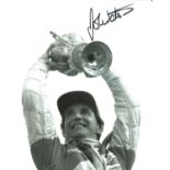 John Watson signed 10x8 b/w photo pictured celebrating. Good Condition. All signed pieces come