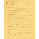 Tirpitz raider Frank Millington detailed hand written letter regarding the raid and his career to