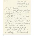 Battle of Britain pilot John Hart 54 sqn hand written letter regarding 602 Sqn. From Battle of