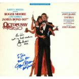 James Bond Octopussy album picture sleeve signed by Roger Moore, Maud Adams, John Barry, Tim Rice