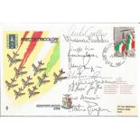 10 signed Frecce Tricolori Fiat G91 Aeroporto Rivolto Udine official FDC. Signatures include Captain