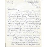 Tirpitz raider Sqn Ldr Bill Williams DFC detailed hand written letter regarding the raid and his