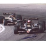 Mario Andretti 10x8 signed photo during F1 race. Good Condition. All signed pieces come with a
