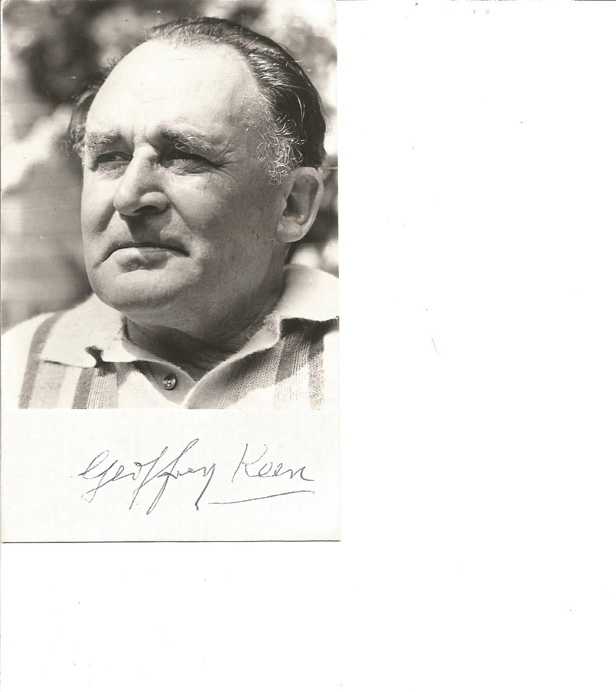 Geoffrey Keen signed 6x4 b/w photo. Good Condition. All signed pieces come with a Certificate of