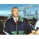 Lawrie McMenemy signed 8x10 colour photo pictured while Manager of Northern Ireland. Good Condition.