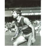 Geoff Pike signed 10x8 b/w photo pictured in action for West Ham United. Good Condition. All