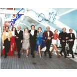 Pamela Sue Martin and Carol Lynley Poseidon Adventure signed 10x8 colour photo of cast. Good