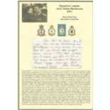 Squadron Leader John Noble Mackenzie DFC handwritten letter. WW2 RAF Battle of Britain pilot. Set