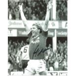 Frank McAvennie signed 10x8 b/w photo pictured in action for West Ham United. Good Condition. All