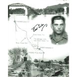 Fred Seiker signed Bridge on the River Kwai 10x8 black and white montage photo. Good Condition.