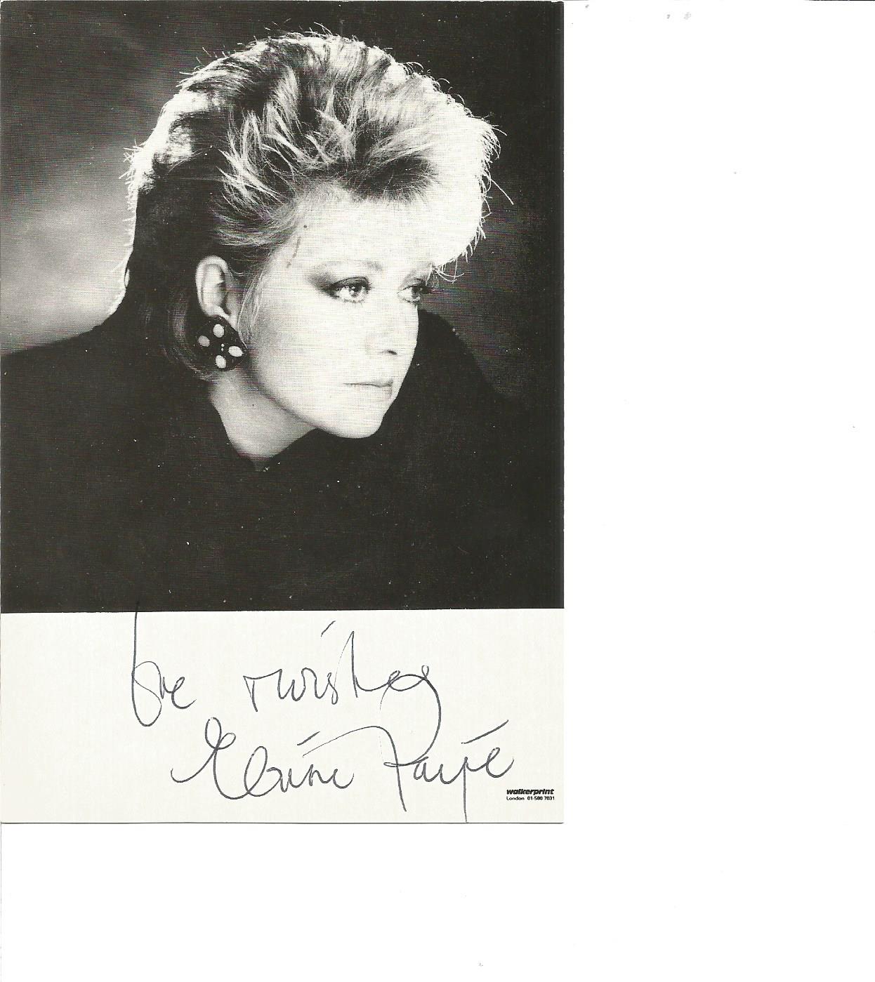 Elaine Paige signed 6x4 b/w photo. Good Condition. All signed pieces come with a Certificate of