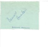 Bernard Bresslaw signed album page. Good Condition. All signed pieces come with a Certificate of