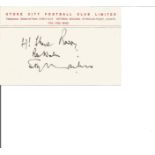 Stanley Matthews signature piece on Stoke City paper. Good Condition. All signed pieces come with
