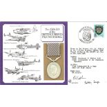 Flight crew members Flt Lt K Walker and Wg Cdr R J Sage signed The Award of the Distinguished Flying