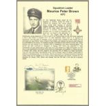 Squadron Leader Maurice Peter Brown AFC signed Bader Foundation FDC. WW2 RAF Battle of Britain