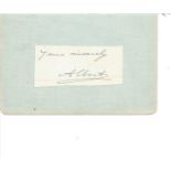 King George VI signature clipping. Signed as Albert. Good Condition. All signed pieces come with a