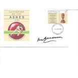 Sir Don Bradman signed Centenary of the Ashes FDC. Good Condition. All signed pieces come with a