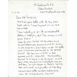 Battle of Britain pilot Michael Wainwright hand written letter regarding 64 sqn Blenheims,