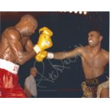 Steve Robinson signed 8x10 colour photo pictured in his world title fight with Naseem Hamed. Good