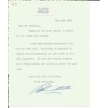 Battle of Britain pilot Mitchell 229 Sqn typed signed letter regarding George Doutrepont. From