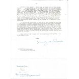 Battle of Britain pilot A Vrana long typed signed letter regarding his career. From Battle of