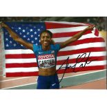 Kori Carter signed 12x8 colour photo. Good Condition. All signed pieces come with a Certificate of