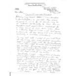 Battle of Britain pilot D B Ogilvie hand written letter regarding Dowding biography. From Battle