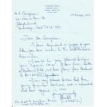 Battle of Britain pilot Ludwig Martel hand written letter regarding 54 & 603 Sqn. From Battle of