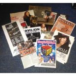 Music signed collection. 15 items. Assortment of newspaper photos and flyers. Names include Carol