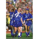 Peter Nicholas signed 12x8 colour photo pictured during his playing days with Chelsea. Good