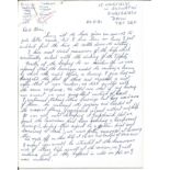 Tirpitz raider Sgt P A Morgan detailed hand written letter regarding the raid and his career to