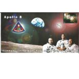 Apollo 8 superb illustration of the crew and Earth Rise image 2002 Isle of Man unsigned FDC, with