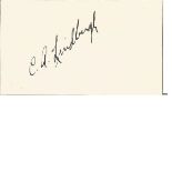 Charles Lindbergh small signature piece. (February 4, 1902 - August 26, 1974) was an American