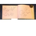 Music autograph album 1950s vintage with a number of unidentified celebrity signatures, personal