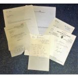 TV Film collection of Typed and signed letters. Seven including Billy Dainty, Eric Sykes, George