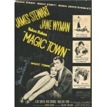 James Stewart signed front page of movie booklet for Magic Town. Good Condition. All signed pieces